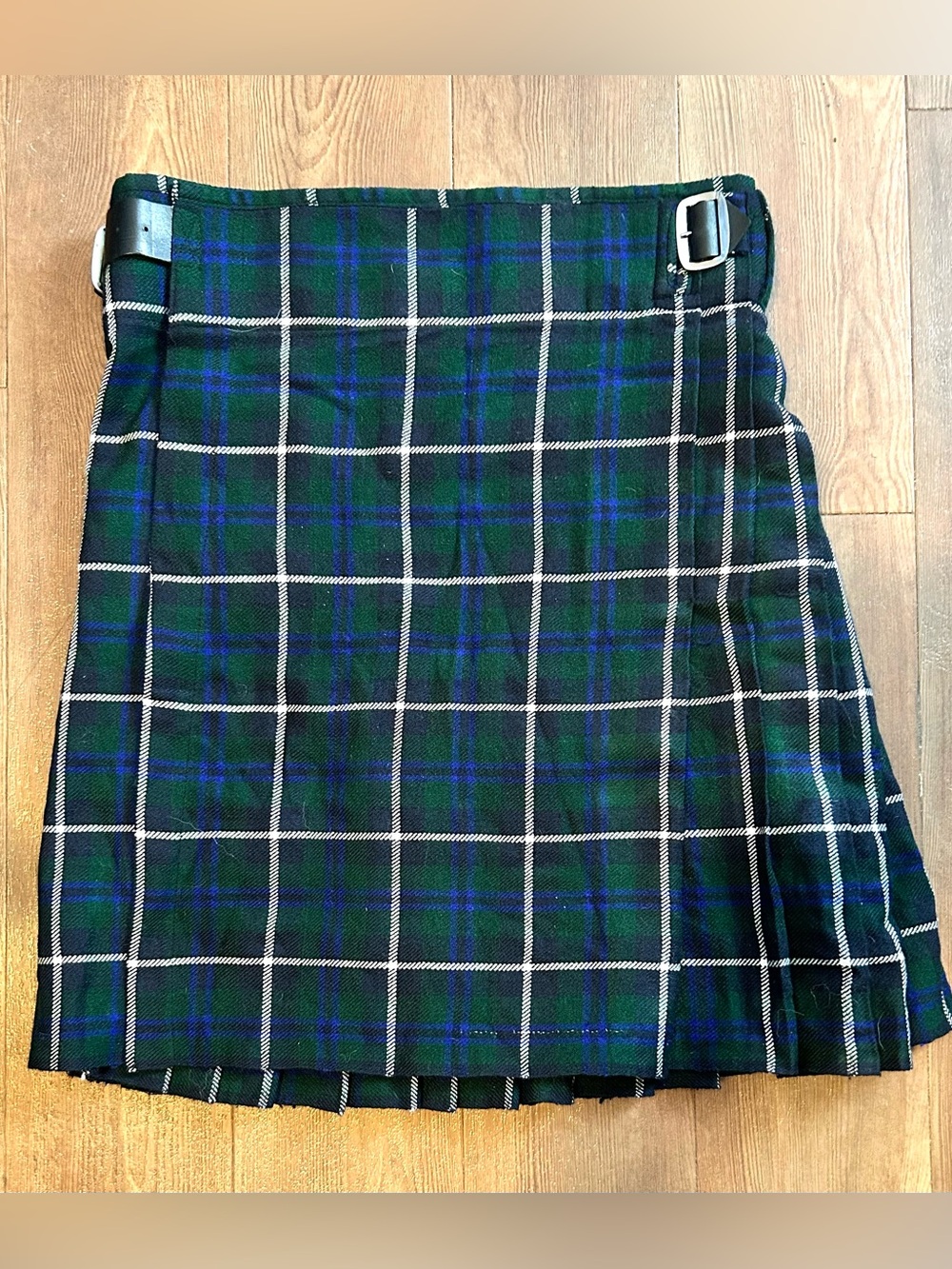 Mens Kilt in Green and Blue with Matching Flashes